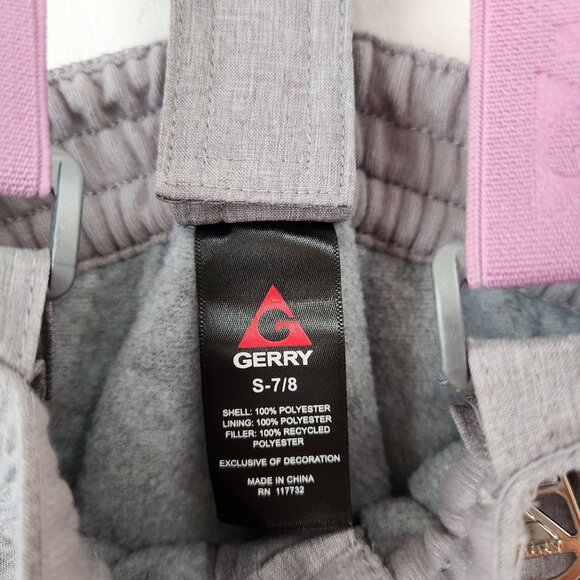 Gerry Performance Snowpants Bibs Removable Suspenders Grey Girls Unisex 7/8 - Picture 6 of 8